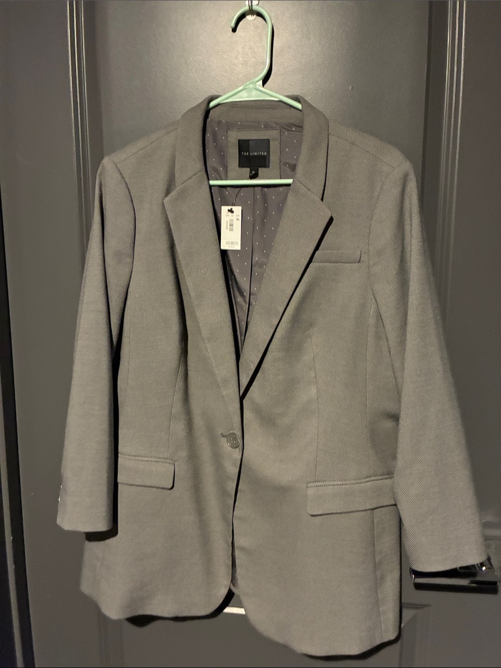 The Limited Gray Tailored Single-Button Blazer